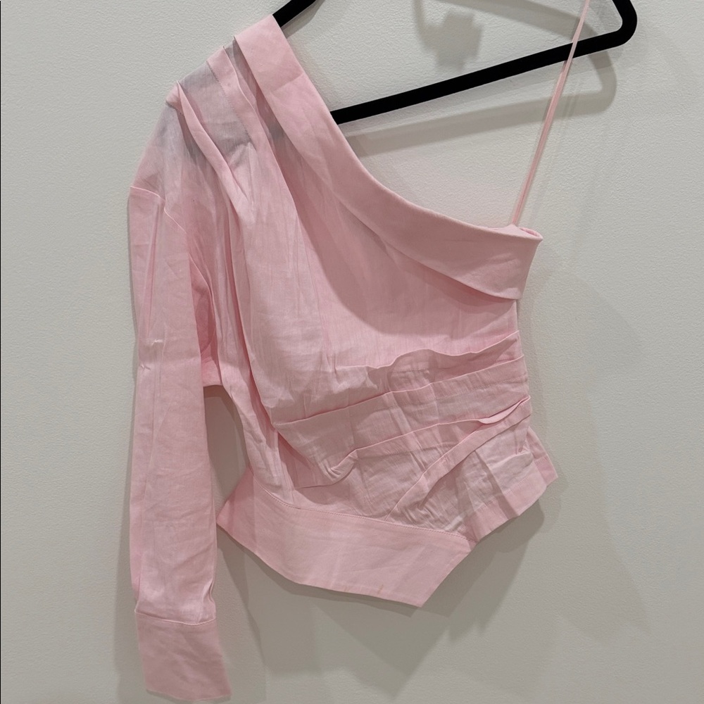 Zara Pink Asymmetrical Blouse